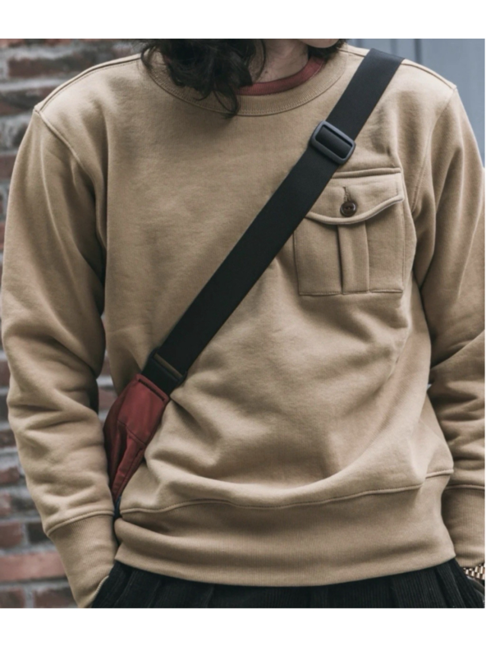 Military Pocket Sweatshirt - Khaki Non Stock Mfg. Co. 38M USA Ship - Picture 2 of 5